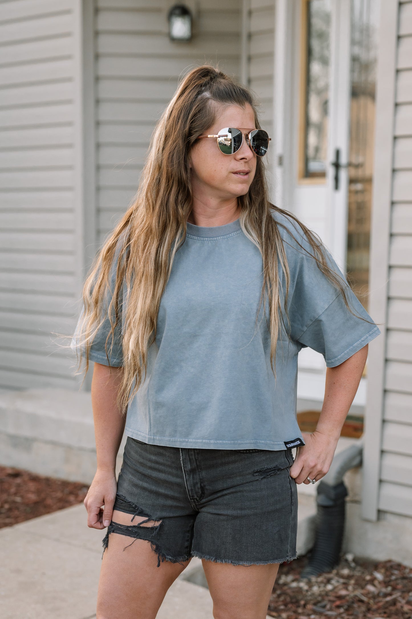 Women's Vintage Denim Boxy Tee