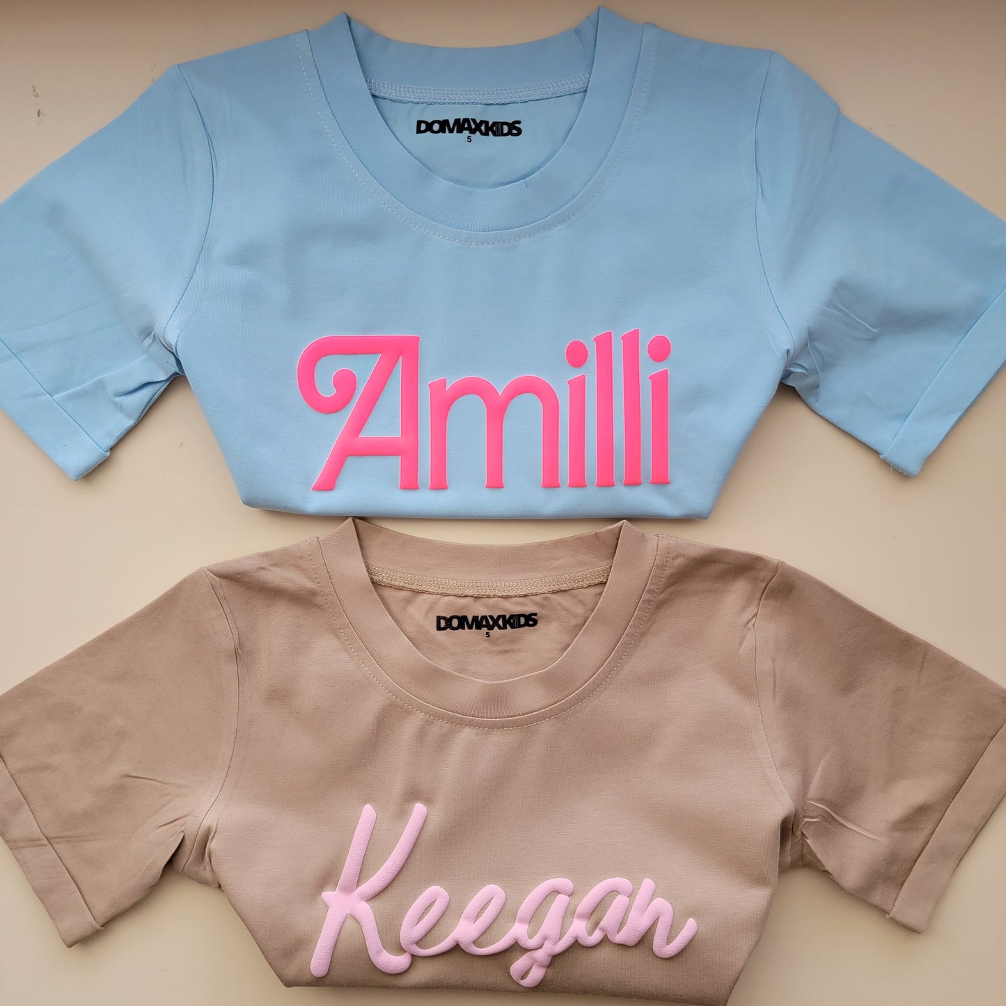 Puff Name Tee - Girls Blue Boxy Tee