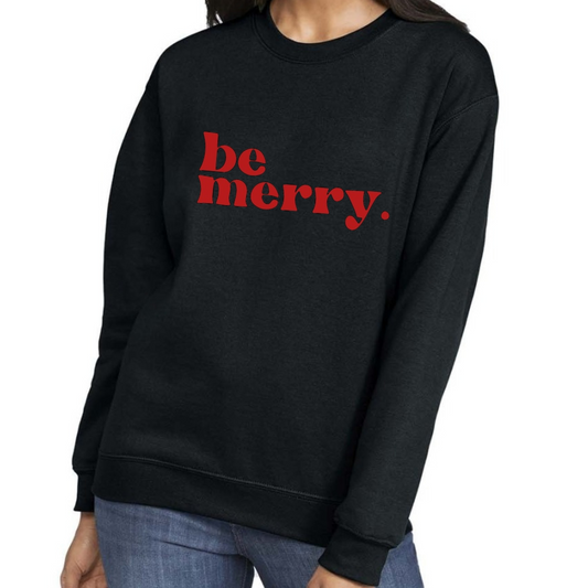 Adult BE MERRY Sweatshirt - Red